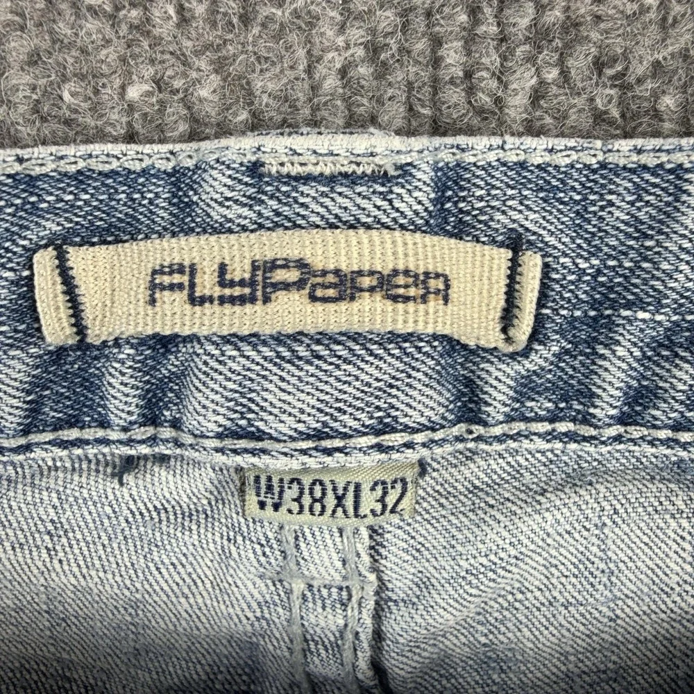 Flypaper Jeans Mens 36x32 Light Wash Blue Relaxed Fit Straight Leg Denim Pants